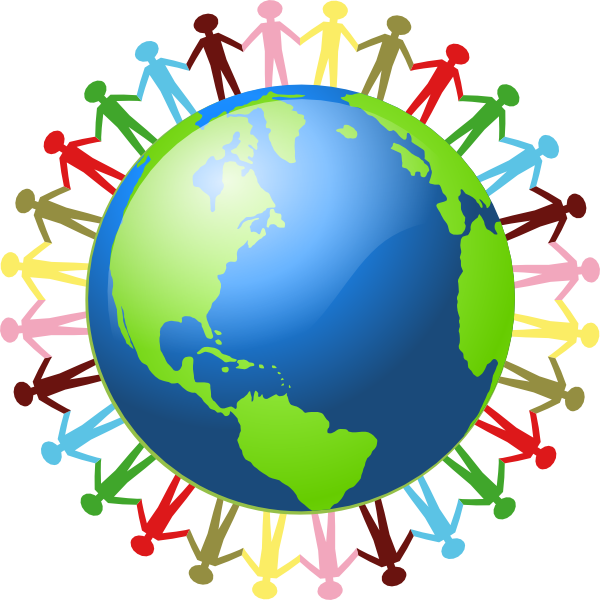 600x600 People Holding Hands Around The World Clip Art