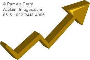 300x200 Art Illustration Of A 3d Cartoon Arrow Pointing Up