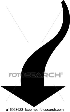 294x470 Clip Art Of , Arrow, Curve, Down, U16928628