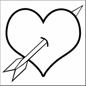 304x304 Clip Art Heart Amp Arrow Bampw I Abcteach