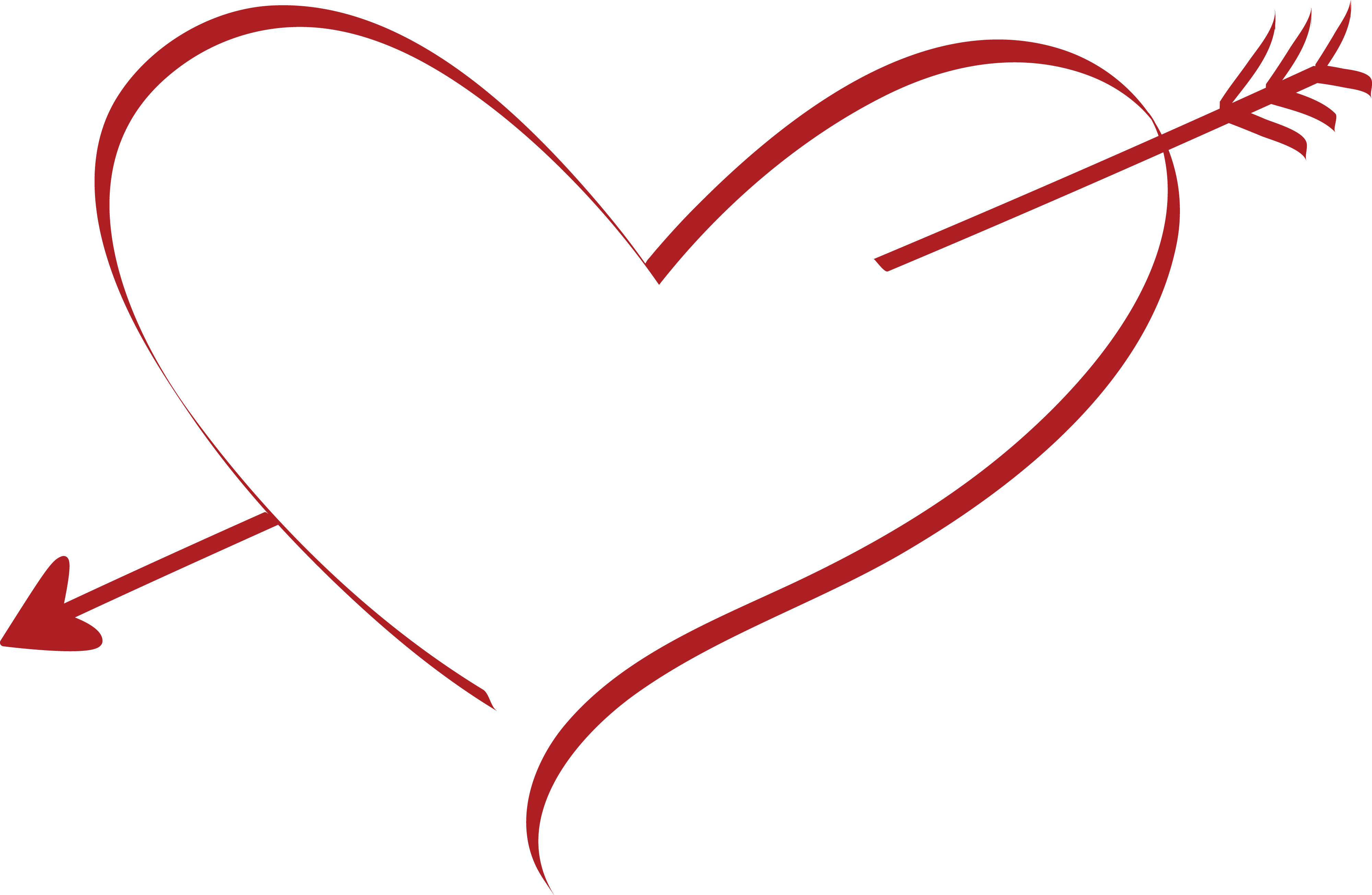 4000x2610 Clipart Of A Cupid Arrow Heart
