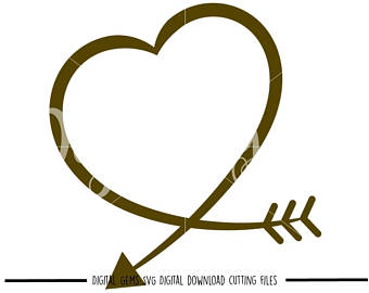 340x270 Heart Arrow Svg Etsy