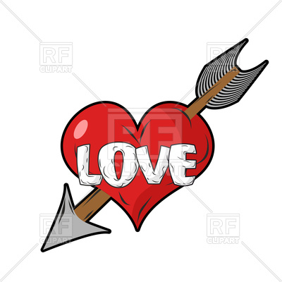 400x400 Red Heart And Arrow Of Cupid Royalty Free Vector Clip Art Image