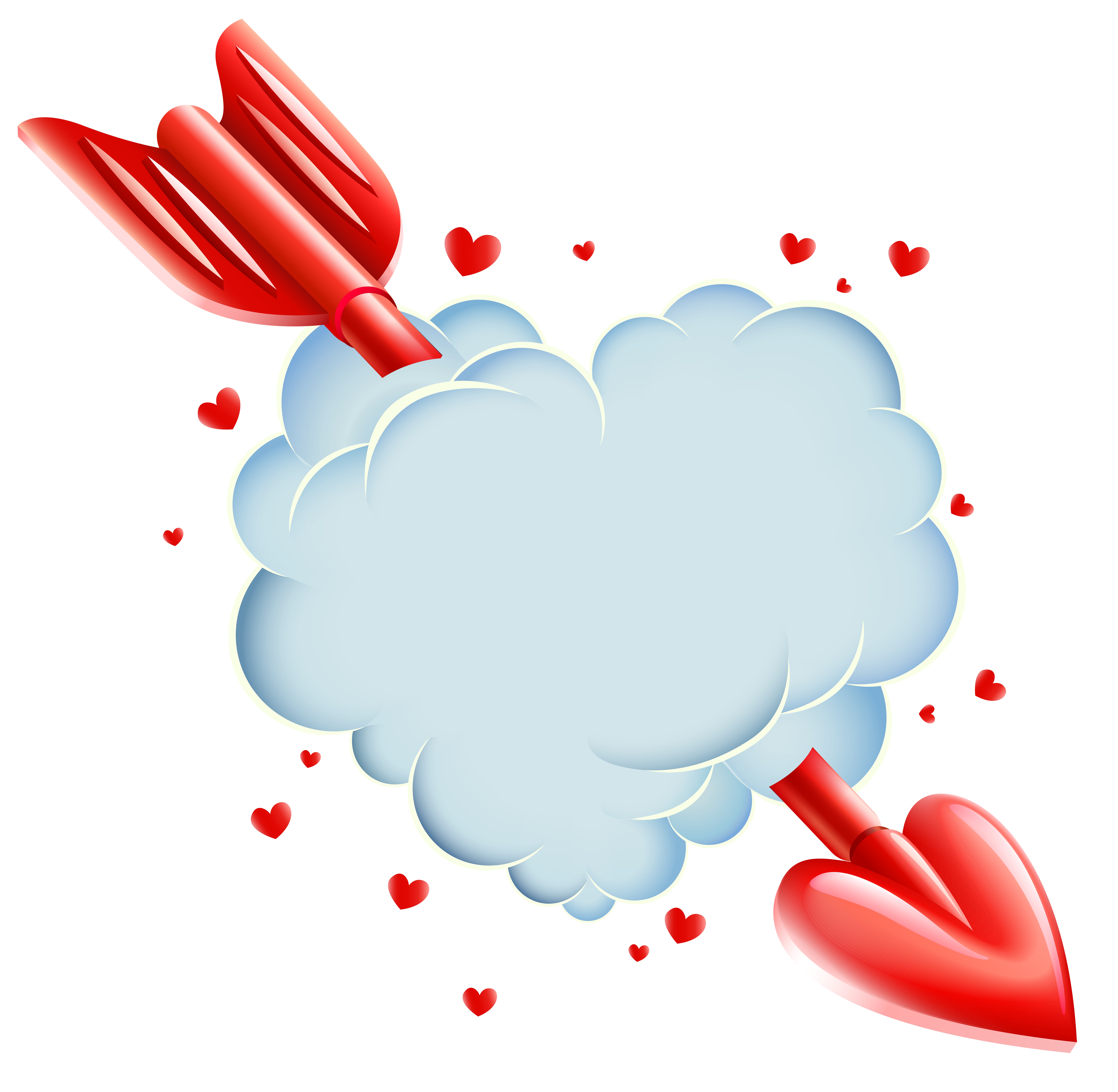 6000x5861 Valentine's Day Cloud Heart With Arrow Transparent Png Clip Art