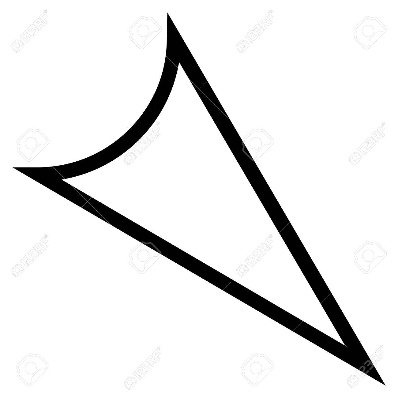 1300x1300 Arrowhead Right Down Vector Icon. Style Is Thin Line Icon Symbol