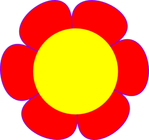 300x282 Red Flower Yellow Center Clip Art