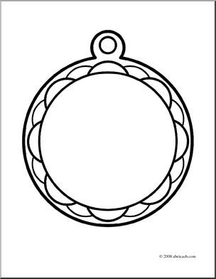 304x392 Clip Art Circle Award 2 (Coloring Page) I Abcteach