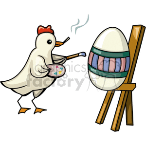 300x300 Royalty Free Chicken Painting Easter Egg On Easel 144202 Vector