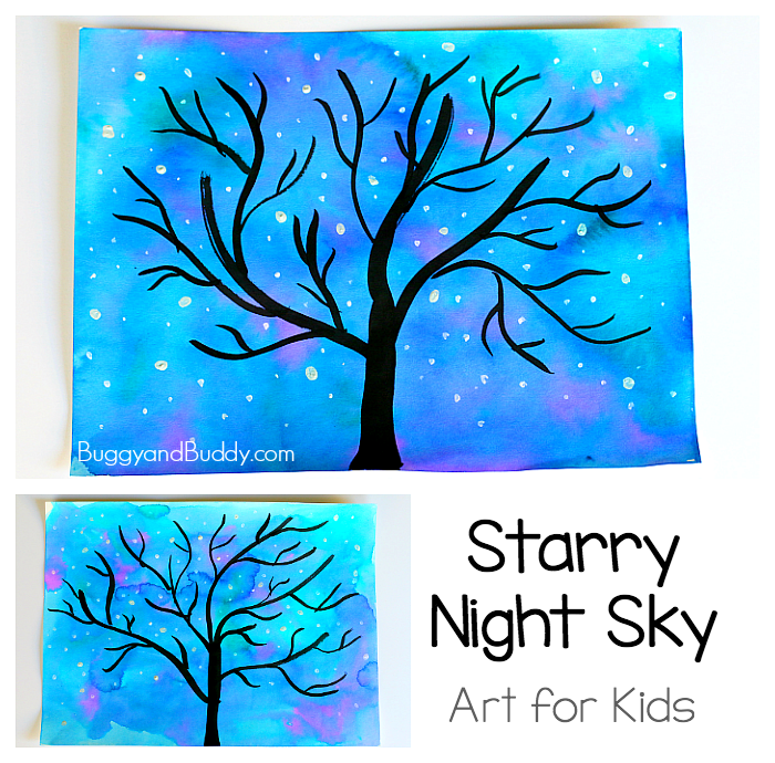 700x690 Starry Night Sky Art Project For Kids