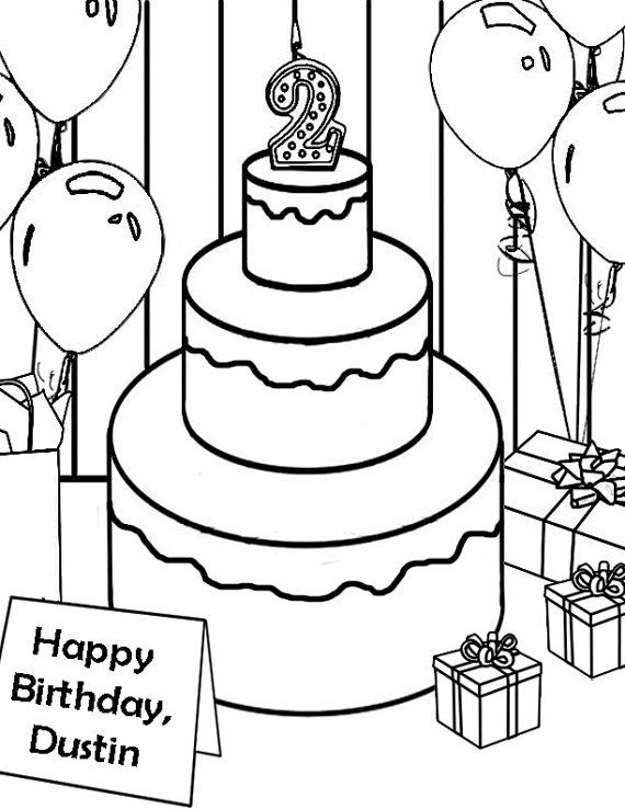 570x738 84 Best Cake Coloring Pages Images Black, Colouring