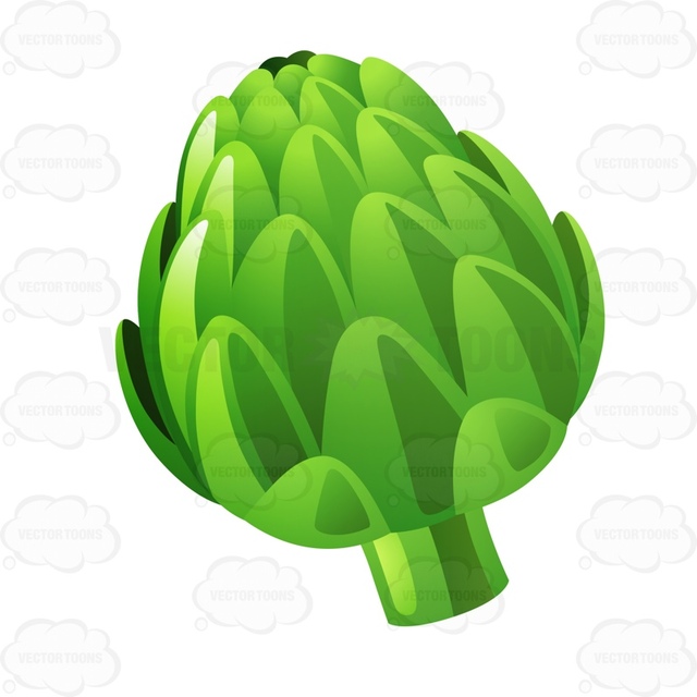 640x640 Green Artichoke Cartoon Clipart