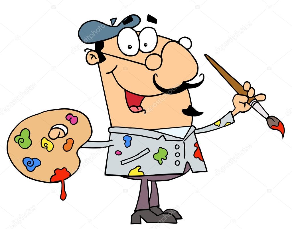 1024x805 Caucasian Cartoon Artist Painter Stock Photo Hittoon