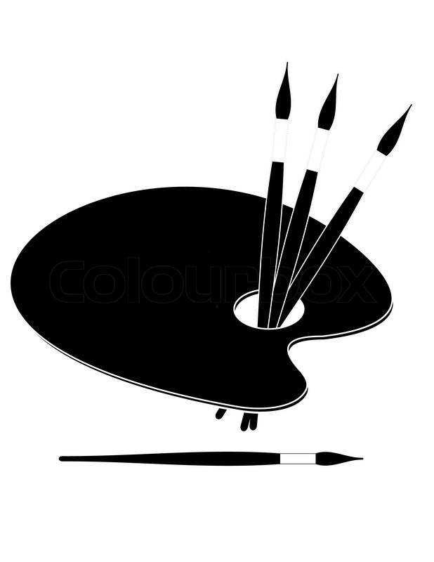 618x800 Paint Brushes And Palette Clip Art