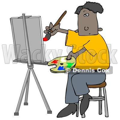 400x400 Clipart Illustration Image Ofn Black Malertist Sitting On