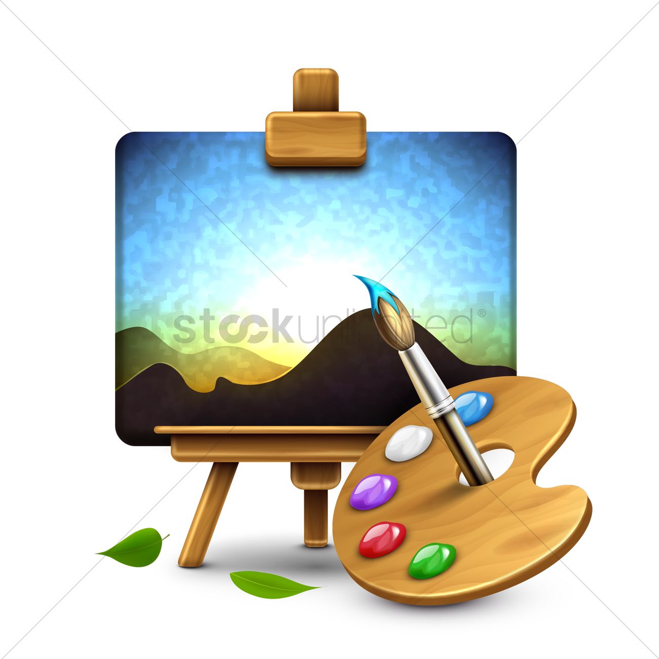 1300x1300 Drawing Board And Palette Vector Image