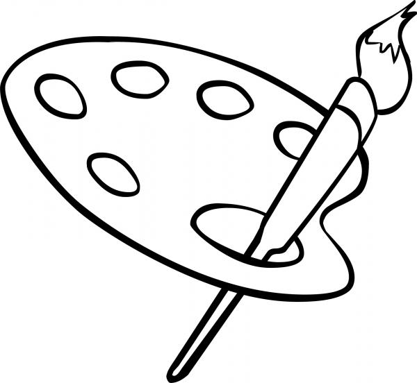 600x552 Palette Clipart Outline