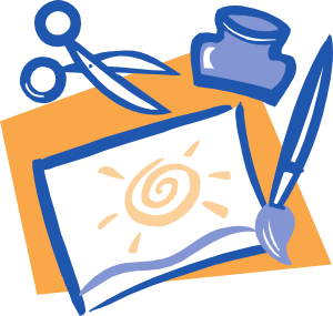 300x285 Artwork Paintbrush Scissors And Glue Clip Art