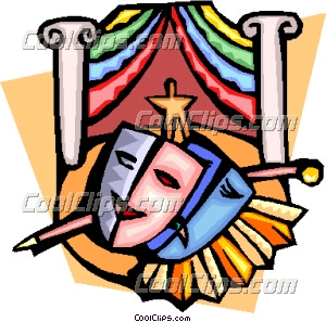 300x297 Theatre Masks And Stage Clip Art