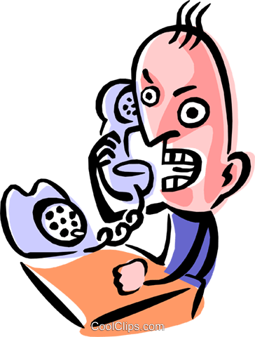 364x480 Angry Man On Phone Royalty Free Vector Clip Art Illustration