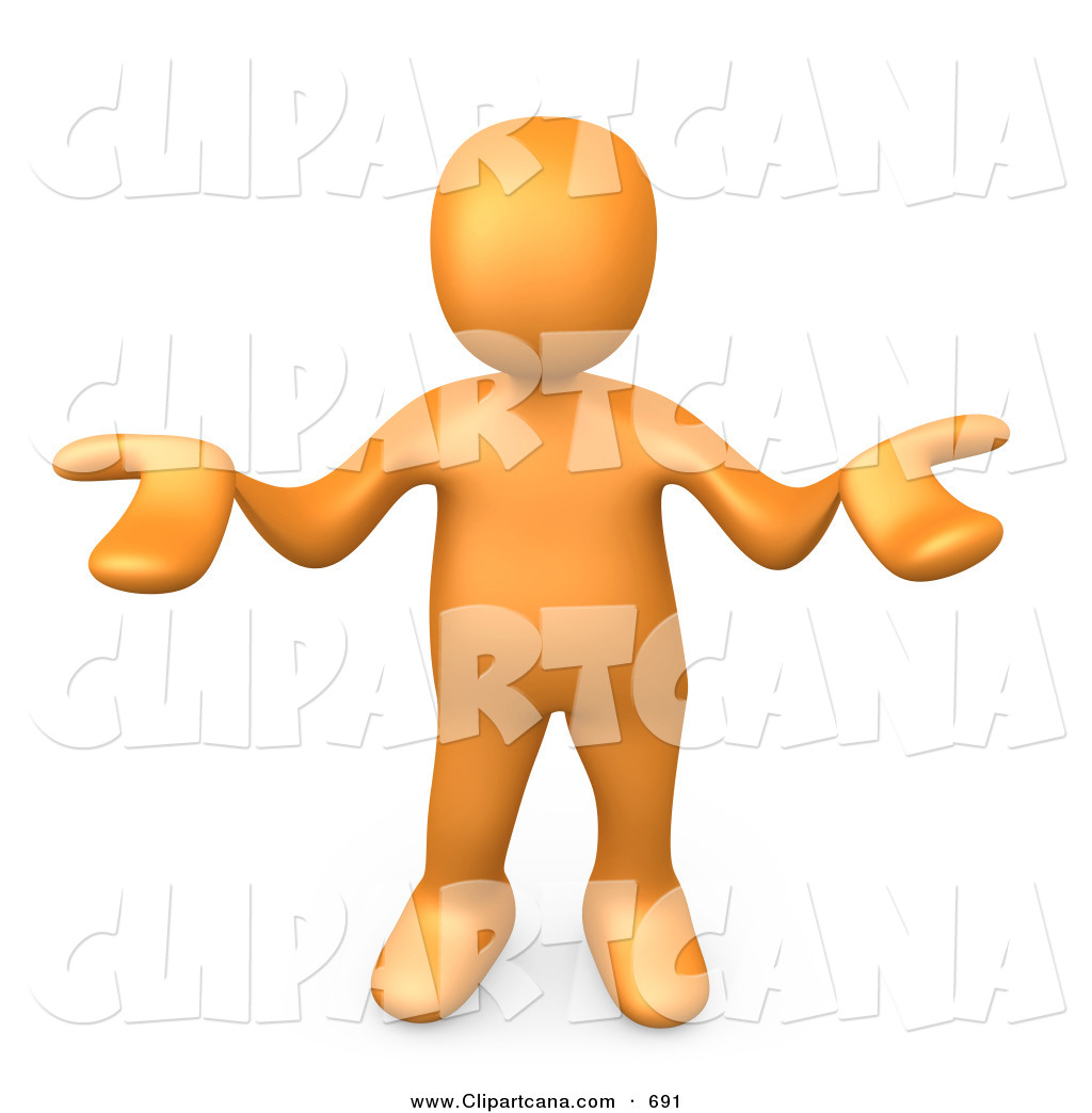1024x1044 Clip Art Of A Shrugging Orange Person Gesturing In Uncertainty