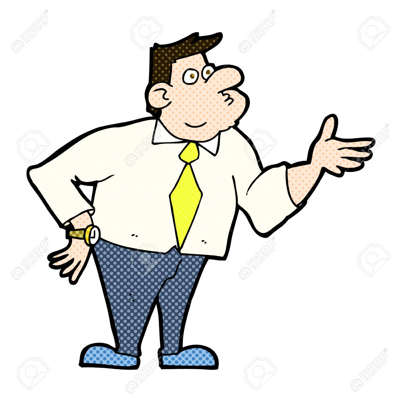 1300x1300 Retro Comic Book Style Cartoon Businessman Asking Question Royalty