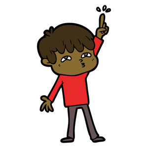 300x300 Boy Asking Questions About School Work Illustration Royalty Free