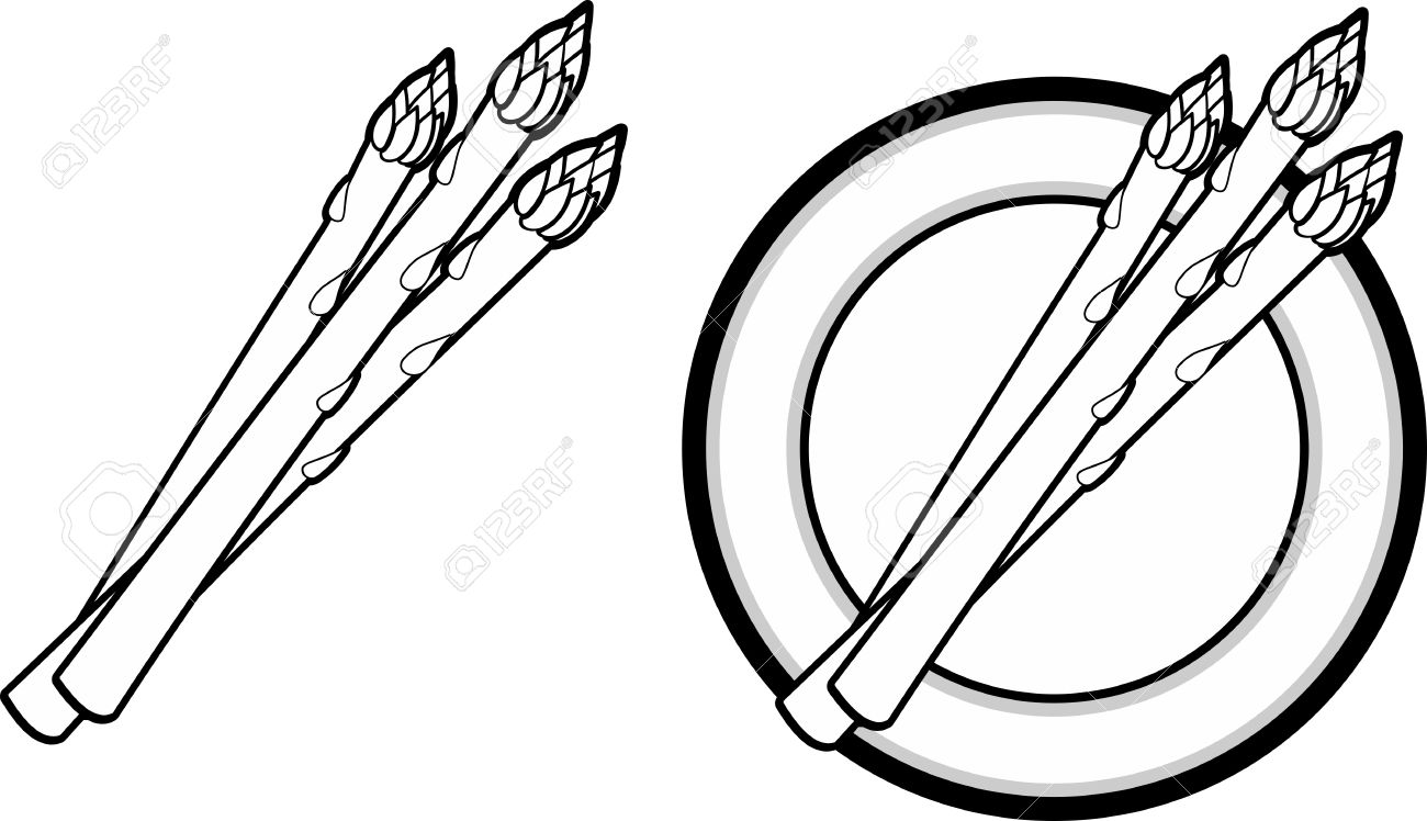 1300x748 Asparagus Clipart Black And White