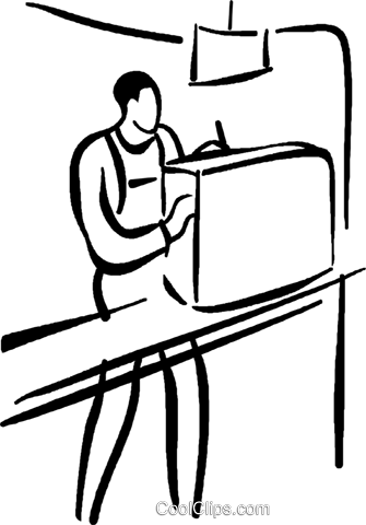 335x480 Assembly Line Worker Royalty Free Vector Clip Art Illustration