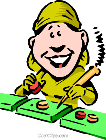 366x480 Cartoon Assembly Worker Royalty Free Vector Clip Art Illustration