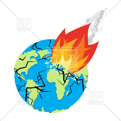 400x400 Meteorite Crashing Earth Royalty Free Vector Clip Art Image