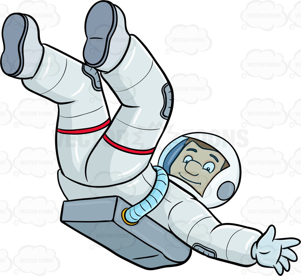 1024x937 A Male Astronaut Lets Himself Drift In Space Cartoon Clipart