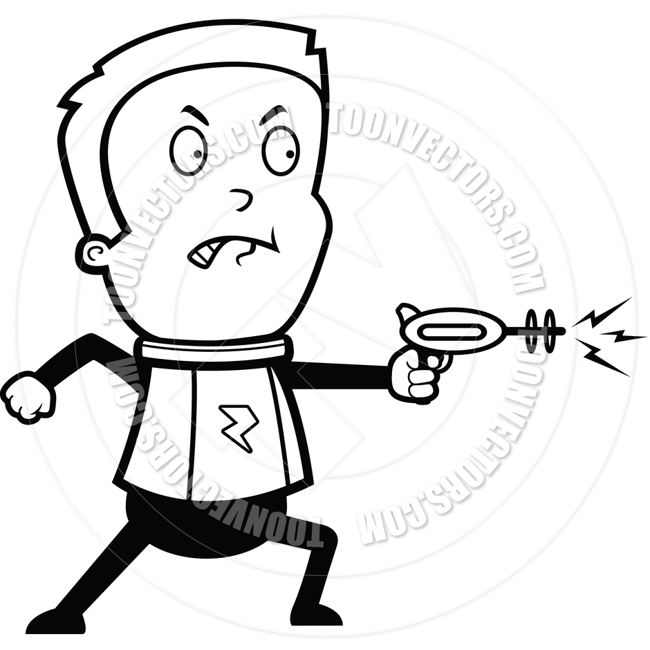 940x940 Astronaut Ray Gun (Black And White Line Art) By Cory Thoman Toon