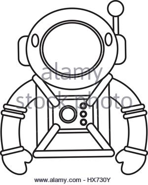 300x376 Astronaut Suit Helmet Space Outline Stock Vector Art