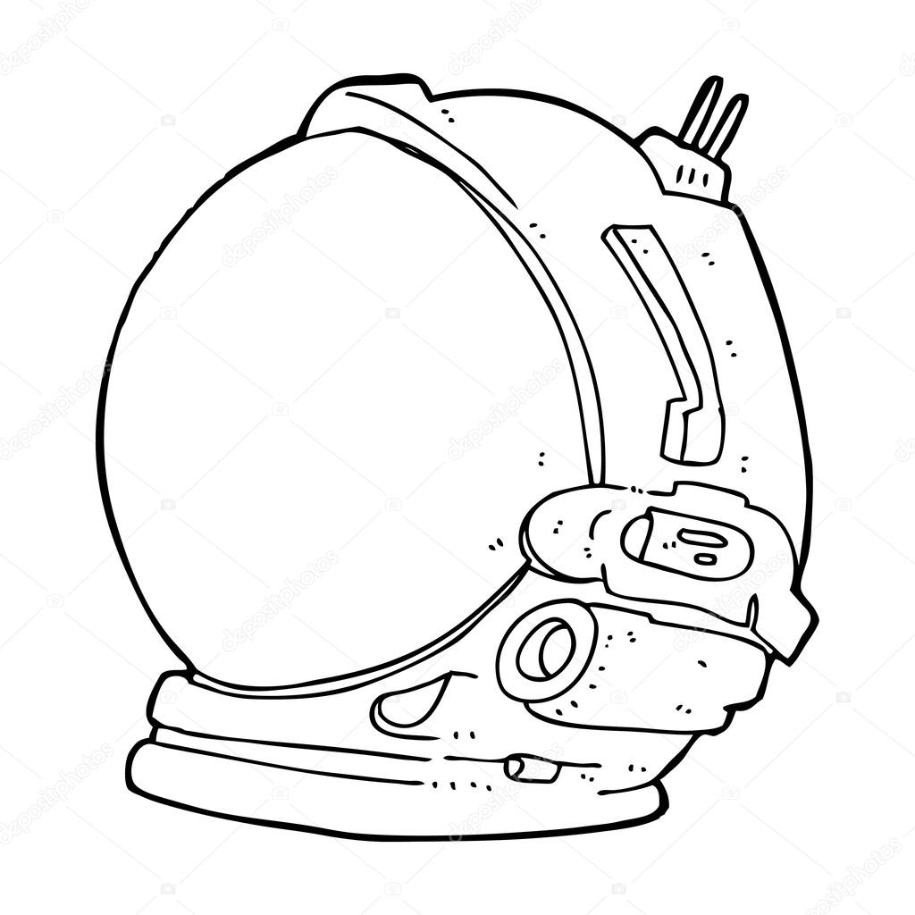 1024x1024 Cartoon Astronaut Helmet Stock Vector Lineartestpilot