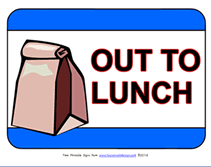 211x167 Free Printable Out To Lunch Temporary Sign