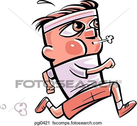450x414 Clipart Of An Athlete Running A Sprint Pgi0421