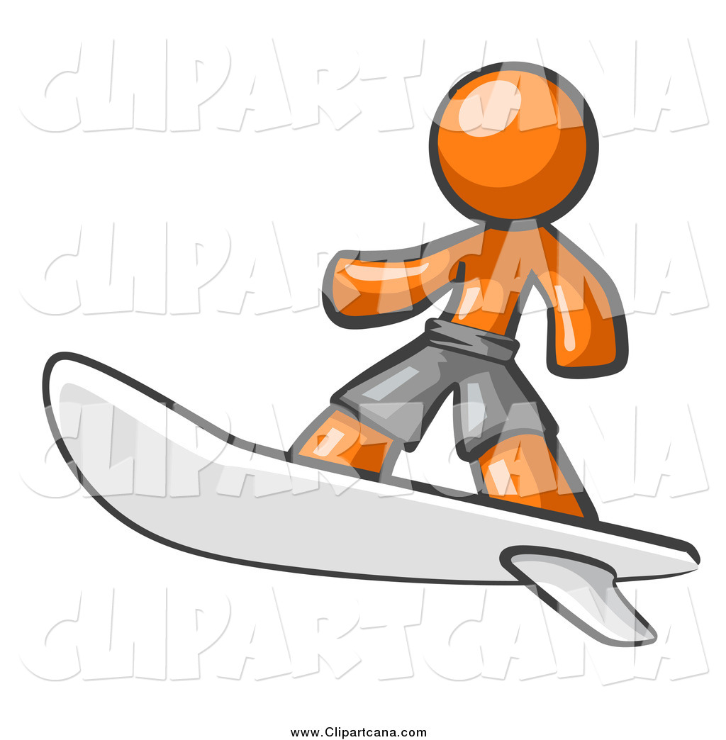 1024x1044 Clip Art Of A Orange Man Surfer Dude By Leo Blanchette