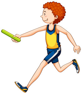 262x300 Doodle Athletes Running Relay Royalty Free Stock Image