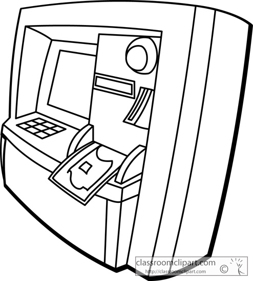 494x550 General Clipart Bank Atm Money Outline 213