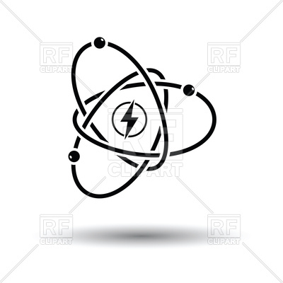 400x400 Electric Charge Or Atom Icon Royalty Free Vector Clip Art Image