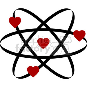 300x300 Royalty Free Atom Of Love 394855 Vector Clip Art Image