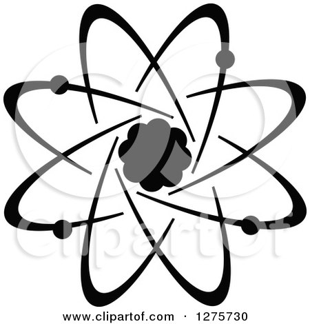 450x470 Clipart Of A Black And White Atom 24