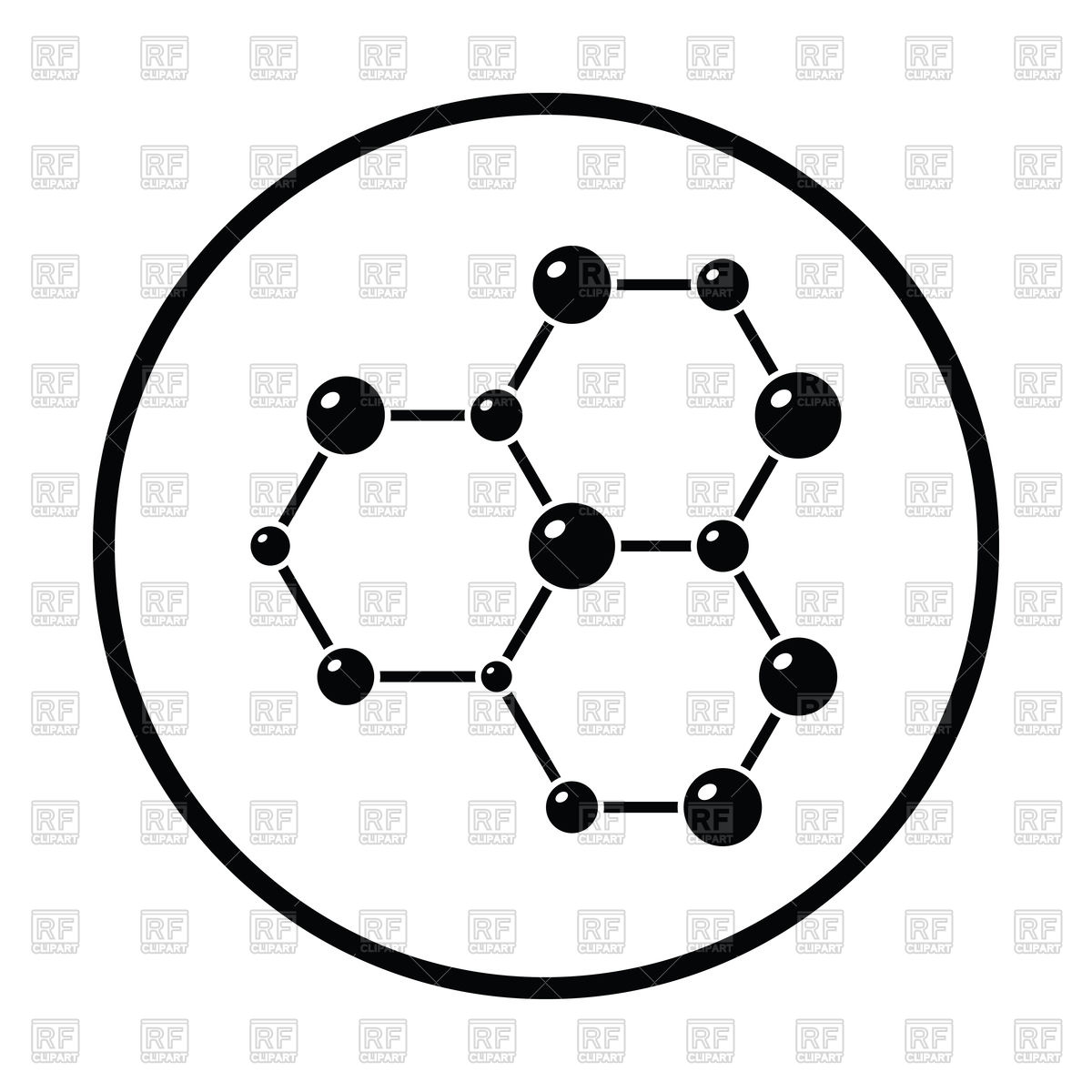 1200x1200 Icon Of Chemical Hexa Connection Of Atoms On Orange Background