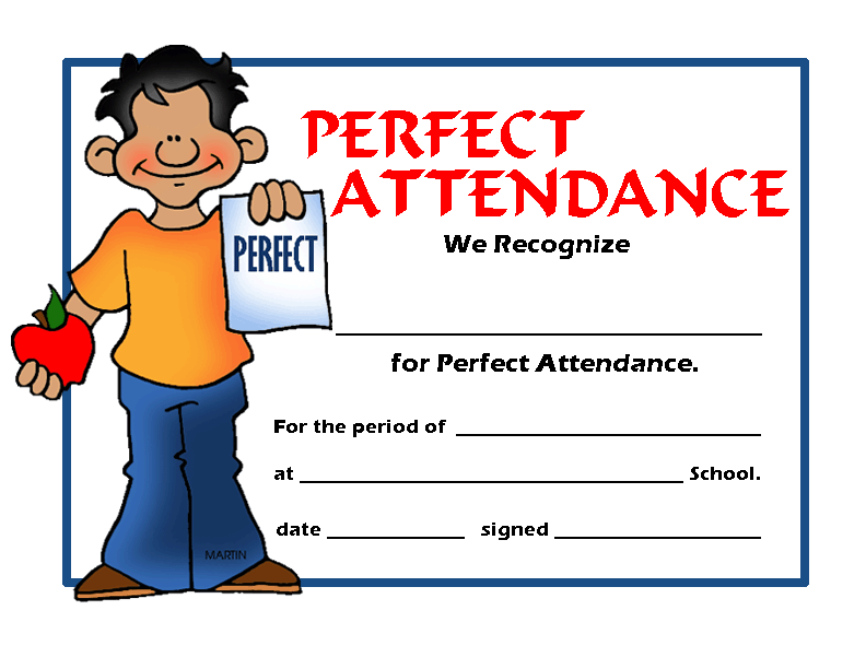 792x612 Certificates Clip Art By Phillip Martin, Perfect Attendance