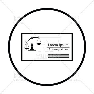 400x400 Lawyer Business Card Icon With Scales Royalty Free Vector Clip Art