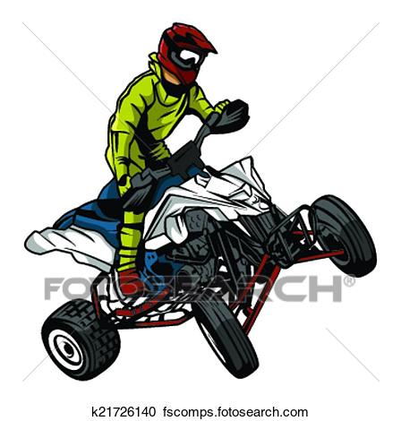 448x470 Clipart Of Atv Moto Rider K21726140