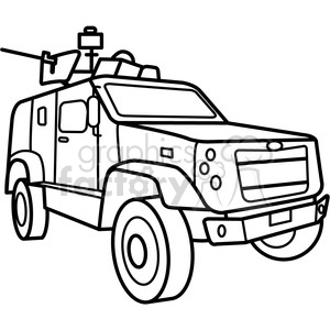 300x300 Royalty Free Military Armored M Atv Vehicle Outline 397987 Vector