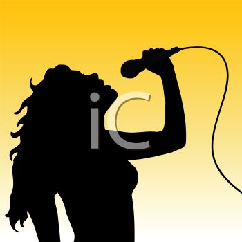 350x350 Silhouette Of A Young Beautiful Woman Singing