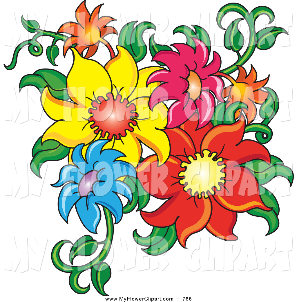 1024x1044 Clip Art Of Fresh Colorful Summer Flowers And Stems By Pams
