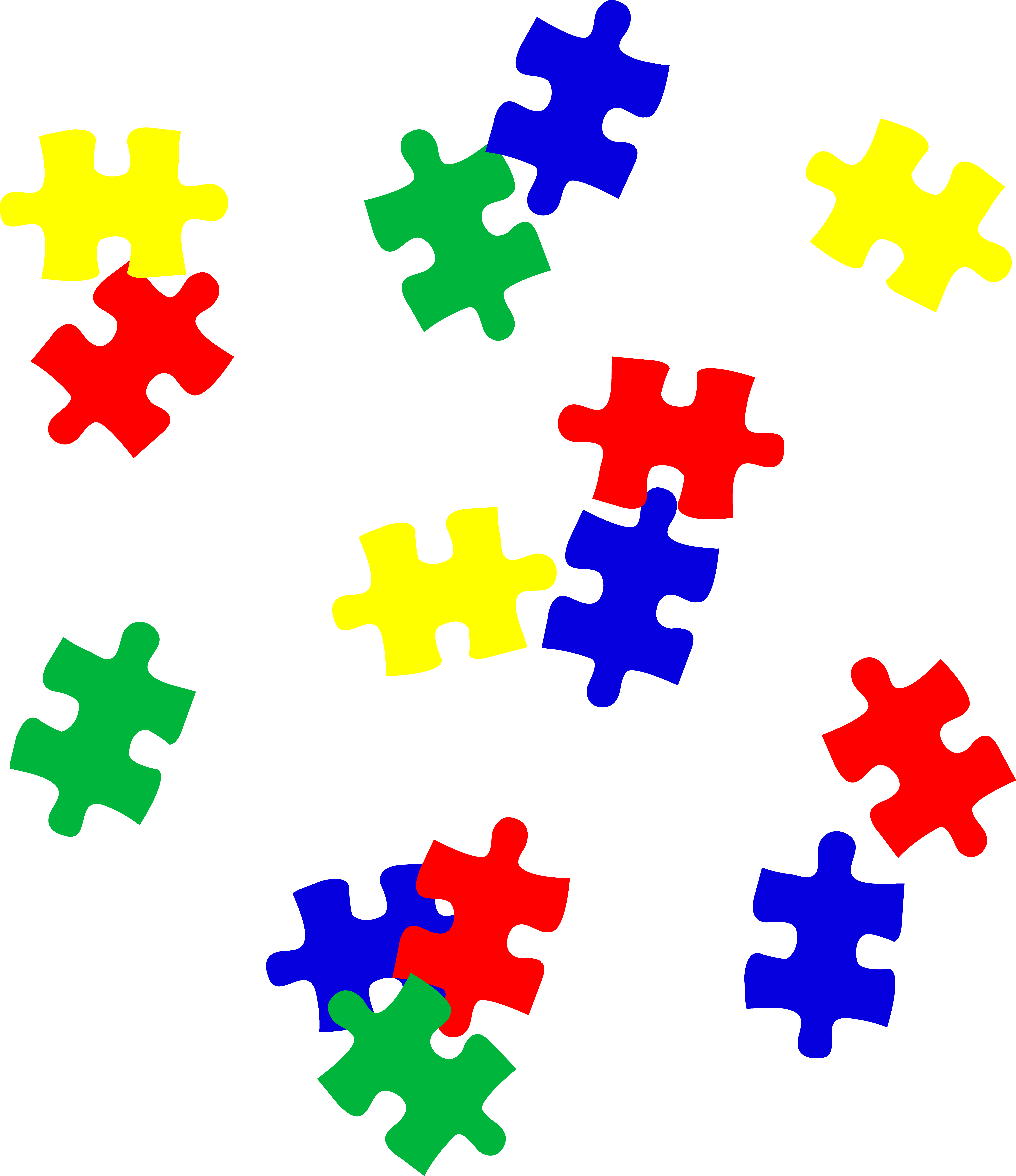 6247x7231 Rainbow Scattered Kids Puzzle Pieces